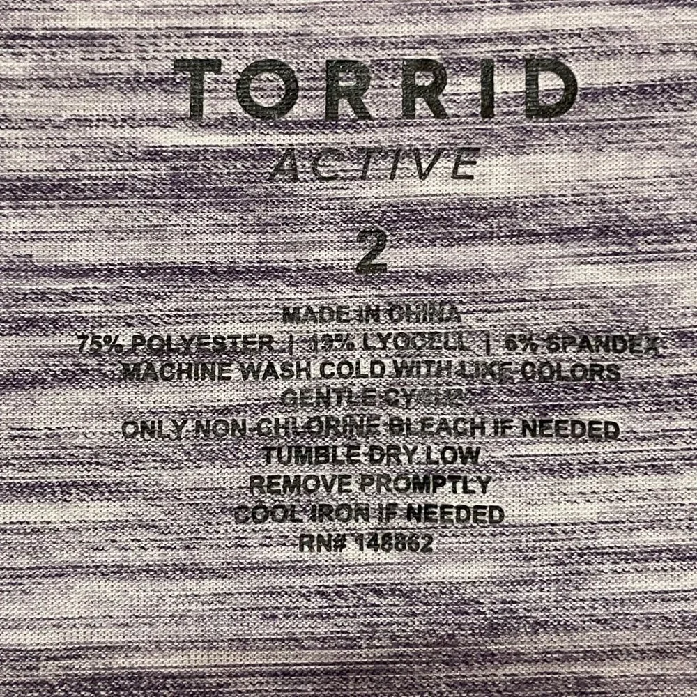Torrid Womens Size 2 2X 18/20 Active Tank Space Dye Purple Scoopneck Activewear - Picture 6 of 9